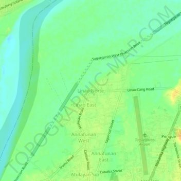 Topografische Karte Linao Norte, Höhe, Relief