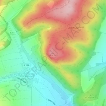 Topografische Karte Hatop, Höhe, Relief