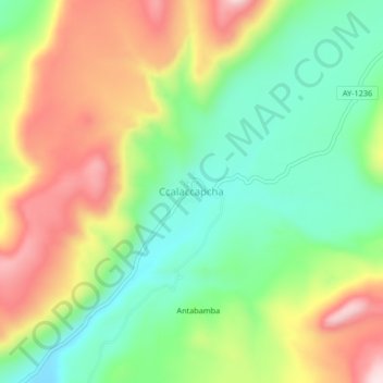 Topografische Karte Ccalaccapcha, Höhe, Relief