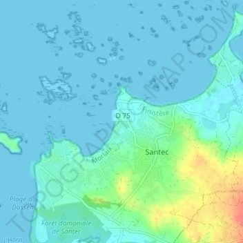 Topografische Karte Théven, Höhe, Relief