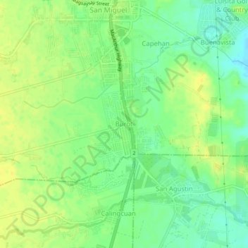 Topografische Karte Burot, Höhe, Relief