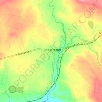 Topografische Karte Barraduff, Höhe, Relief