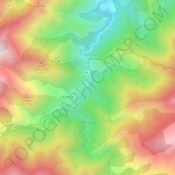 Topografische Karte La Farga, Höhe, Relief