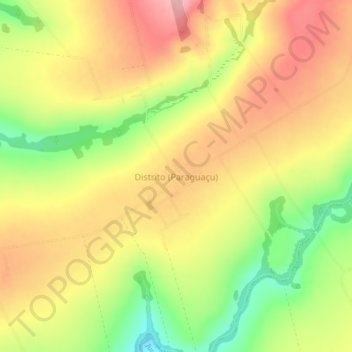 Topografische Karte Distrito (Paraguaçu), Höhe, Relief