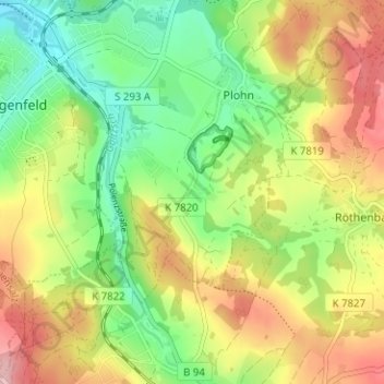 Topografische Karte Abhorn, Höhe, Relief