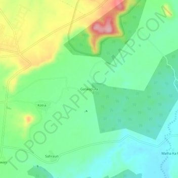 Topografische Karte Garwapura, Höhe, Relief