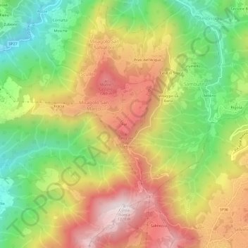 Topografische Karte Fur, Höhe, Relief