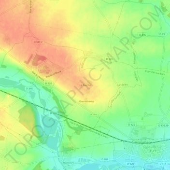 Topografische Karte La Touche, Höhe, Relief