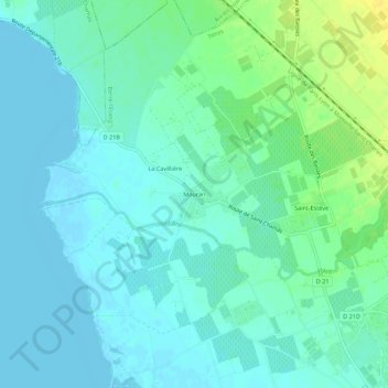Topografische Karte Mauran, Höhe, Relief