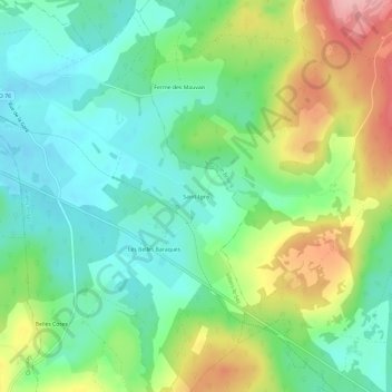 Topografische Karte Saint-Igny, Höhe, Relief