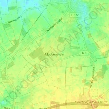 Topografische Karte Mackenstein, Höhe, Relief