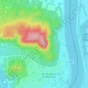 Topografische Karte Dent de Marcoule, Höhe, Relief