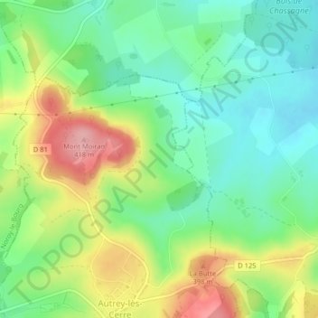 Topografische Karte Dusseau, Höhe, Relief