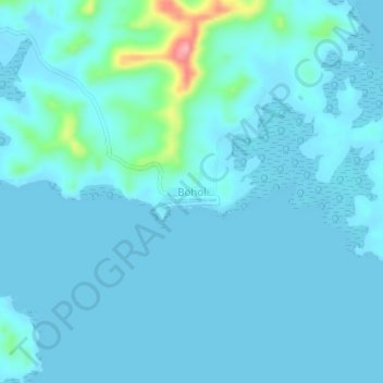 Topografische Karte Bohol, Höhe, Relief