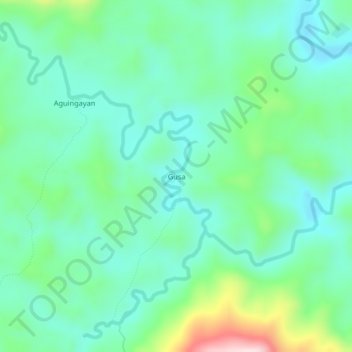 Topografische Karte Gusa, Höhe, Relief