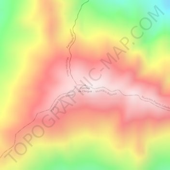 Topografische Karte Cumbre de Chirgua, Höhe, Relief