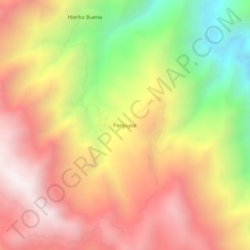 Topografische Karte Parguyuc, Höhe, Relief