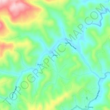 Topografische Karte Gilley, Höhe, Relief