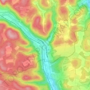 Topografische Karte Gauselfingen, Höhe, Relief