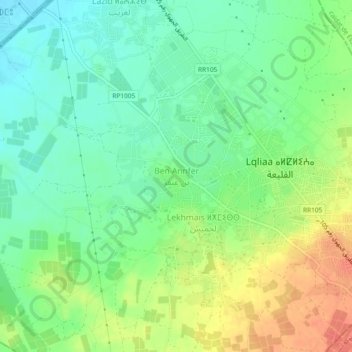 Topografische Karte Ben Annfer, Höhe, Relief