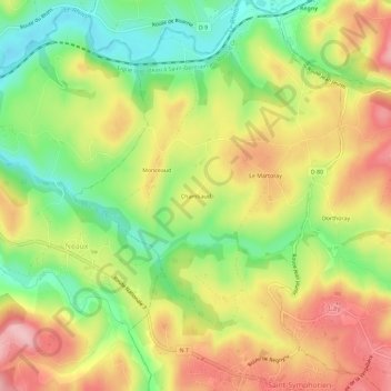 Topografische Karte Chambaud, Höhe, Relief