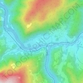 Topografische Karte Anger, Höhe, Relief
