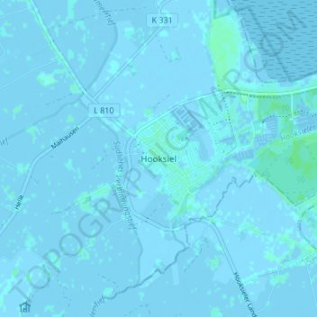 Topografische Karte Hooksiel, Höhe, Relief