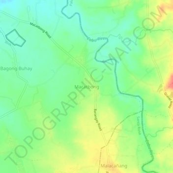 Topografische Karte Macatbong, Höhe, Relief