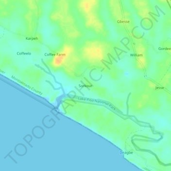 Topografische Karte Sorkour, Höhe, Relief