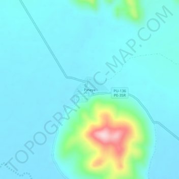 Topografische Karte Pinaya, Höhe, Relief