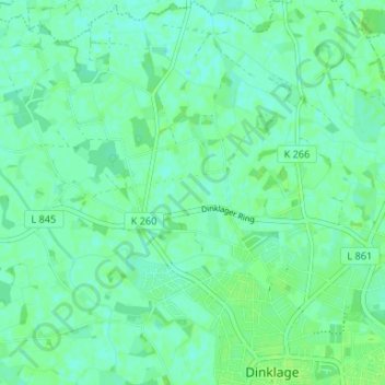 Topografische Karte Höne, Höhe, Relief