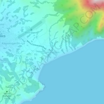 Topografische Karte San Joaquin, Höhe, Relief