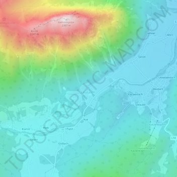 Topografische Karte Kirchplatzl, Höhe, Relief