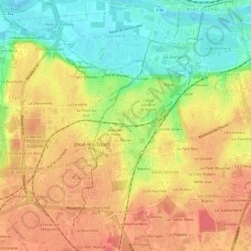 Topografische Karte La Gare, Höhe, Relief