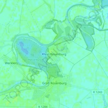 Topografische Karte Klein Rosenburg, Höhe, Relief