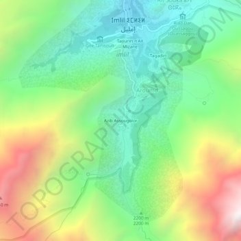 Topografische Karte Azib Assougolor, Höhe, Relief