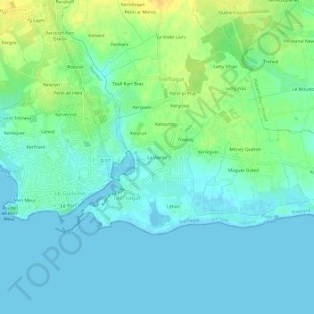 Topografische Karte La Vierge, Höhe, Relief