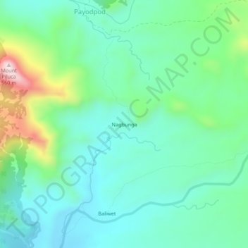 Topografische Karte Nagbunga, Höhe, Relief