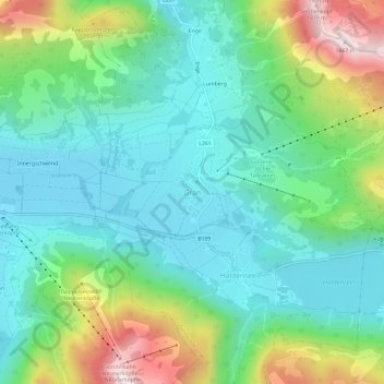 Topografische Karte Grän, Höhe, Relief