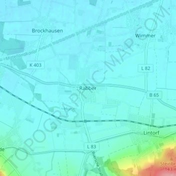 Topografische Karte Rabber, Höhe, Relief