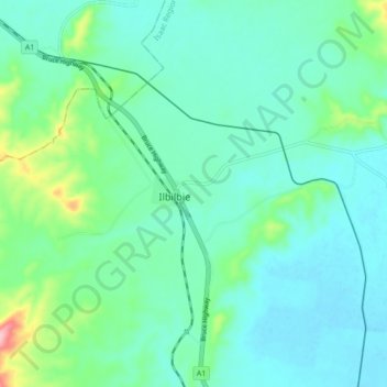 Topografische Karte Ilbilbie, Höhe, Relief