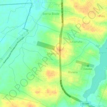 Topografische Karte Machuca, Höhe, Relief