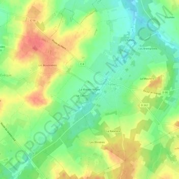 Topografische Karte La Maison Neuve, Höhe, Relief