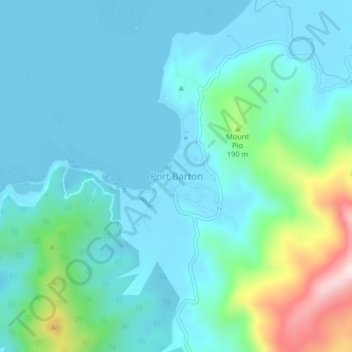 Topografische Karte Port Barton, Höhe, Relief