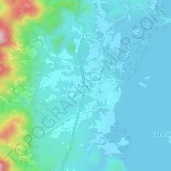 Topografische Karte Burgos, Höhe, Relief