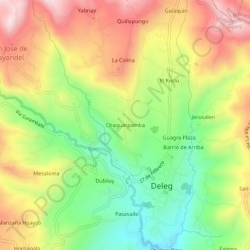 Topografische Karte Chaguarpamba, Höhe, Relief