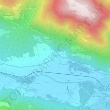 Topografische Karte Reisach, Höhe, Relief