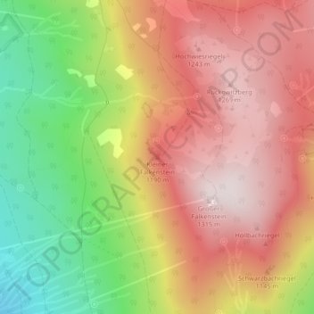 Topografische Karte Kleiner Falkenstein, Höhe, Relief