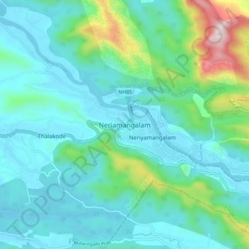 Topografische Karte Neriamangalam, Höhe, Relief