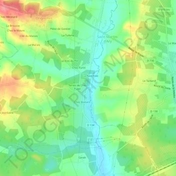 Topografische Karte Félit, Höhe, Relief